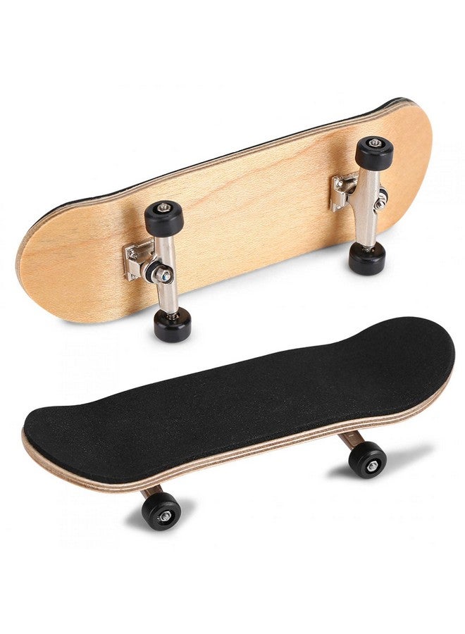 HURRISE Wooden Finger Skateboards, 1Pc Maple Wooden+Alloy Fingerboard Finger Skateboards with Box Reduce Pressure Kids Gifts(Black) - Image 1