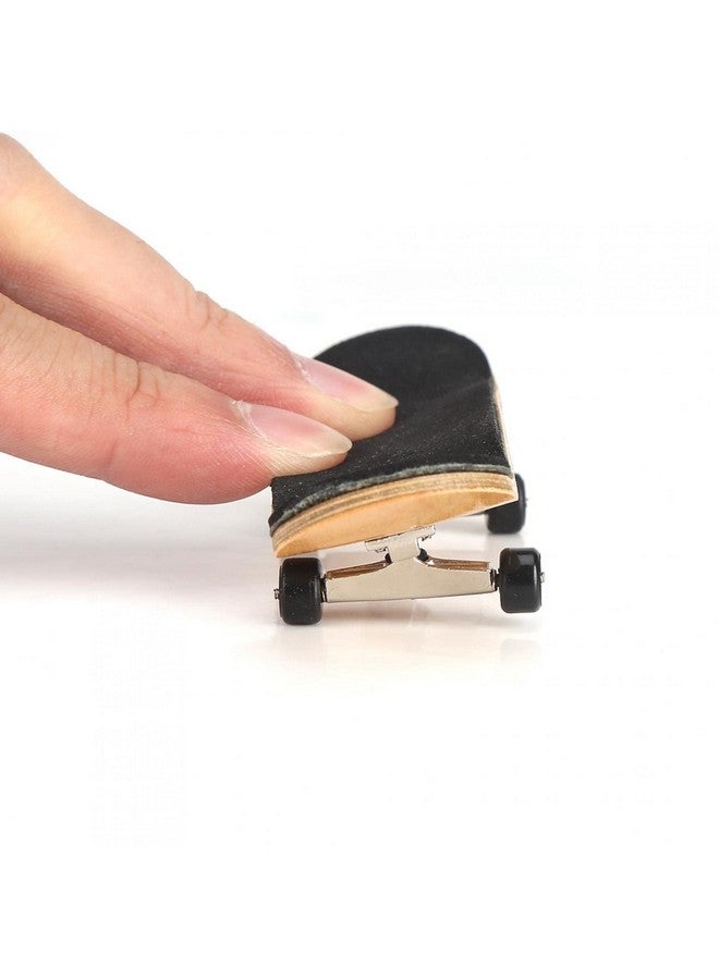 HURRISE Wooden Finger Skateboards, 1Pc Maple Wooden+Alloy Fingerboard Finger Skateboards with Box Reduce Pressure Kids Gifts(Black) - Image 5