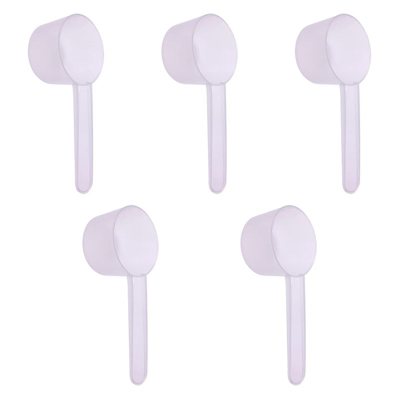 ONLYKXY 5pcs Clear Long Handle Plastic Measuring Spoons Coffee Protein Milk Powder Scoops Spoon Kitchen Tools 20g