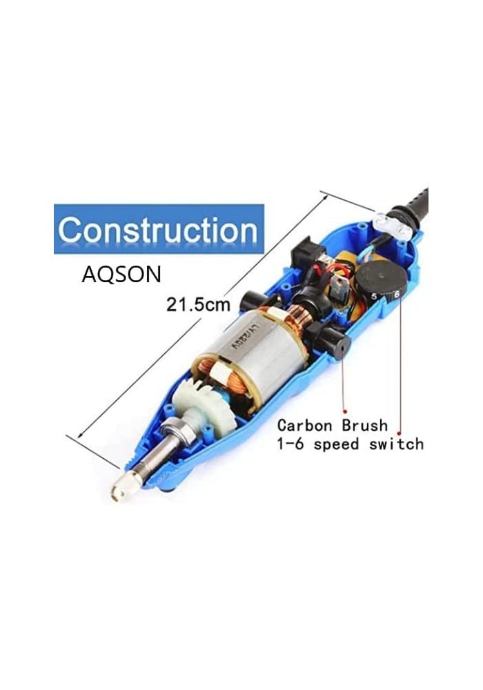 AQ AQSON طقم أدوات طاحونة AQSON مع فكي MultiPro بدون مفتاح وعمود مرن - 211 قطعة ملحقات سرعة متغيرة 130 واط مجموعة مثقاب كهربائي للحفر والنقش ومشاريع DIY - Image 3