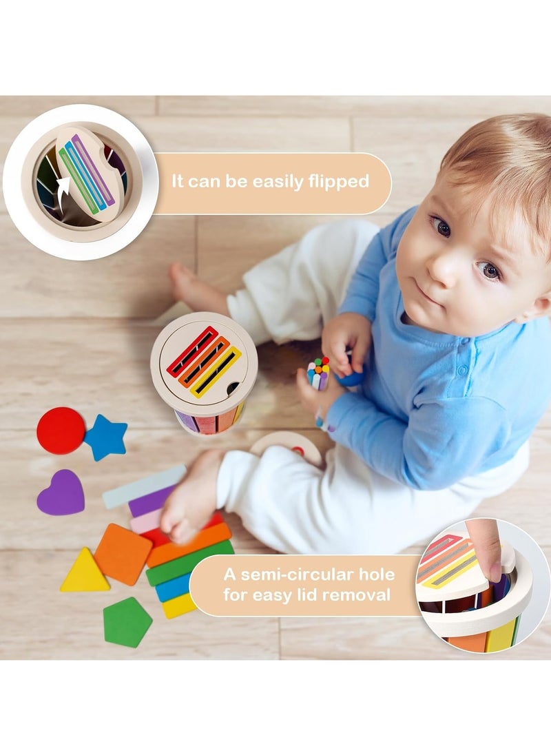 Gonice - Montessori Toys for 1 2 3 Year Old Toddler, Color Sorting Stacking Toys for Toddlers 1-3, Wooden Fine Motor Skills Sensory Toy, Preschool Learning Toys - Image 1