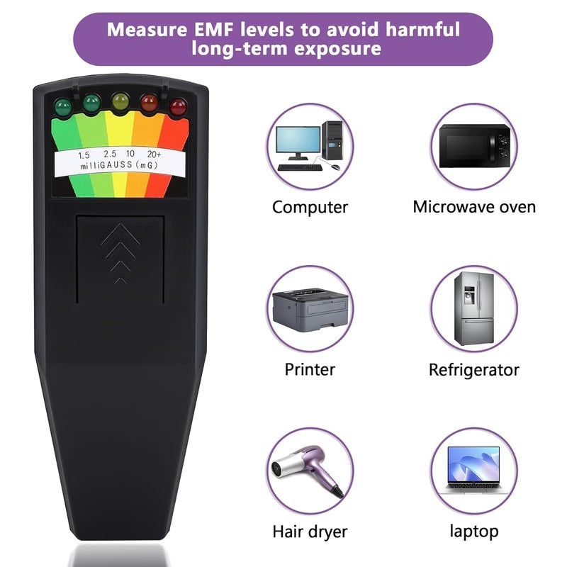 FOWBOA Ghost Hunting EMF Meter Equipment 5 LED Magnetic Field Detector Hand-held Spirit Box Paranormal Equipment，Home and Office EMF Detection - Image 4
