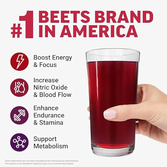Force Factor Total Beets Energy Drink Mix, Superfood Beet Root Powder with Nitrates to Boost Energy and Support Circulation, Blood Flow, Nitric Oxide and Stamina, Heart Health Supplement, 30 Servings - Image 2