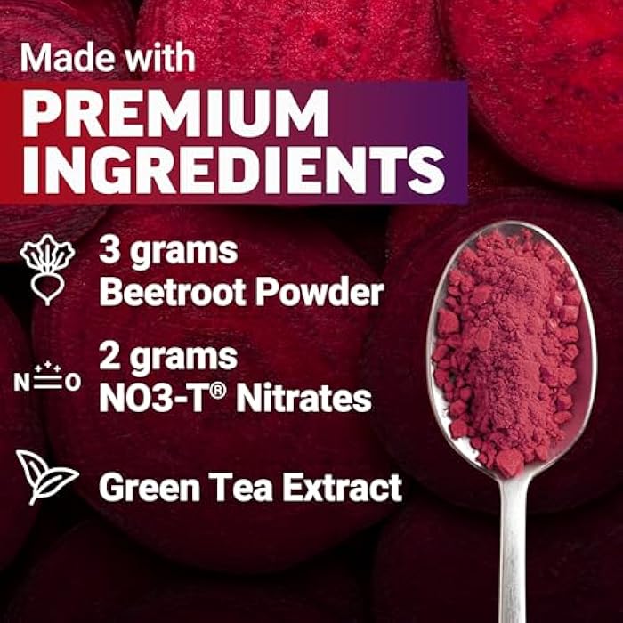Force Factor Total Beets Energy Drink Mix, Superfood Beet Root Powder with Nitrates to Boost Energy and Support Circulation, Blood Flow, Nitric Oxide and Stamina, Heart Health Supplement, 30 Servings - Image 3