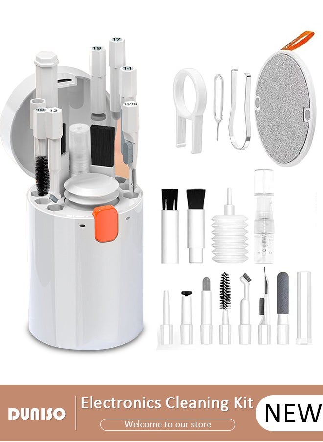 DUNISO 20 in 1 Electronics Cleaning Kit, Multifunctional Cleaning Kit for Keyboard, Portable Cleaning Kit for Computers, Cleaning Soft Brush Tool for Camera and Bluetooth Headset, Cleaner Kit for All Types of Cell Phones and Computers (Detergent not included)  - Image 1