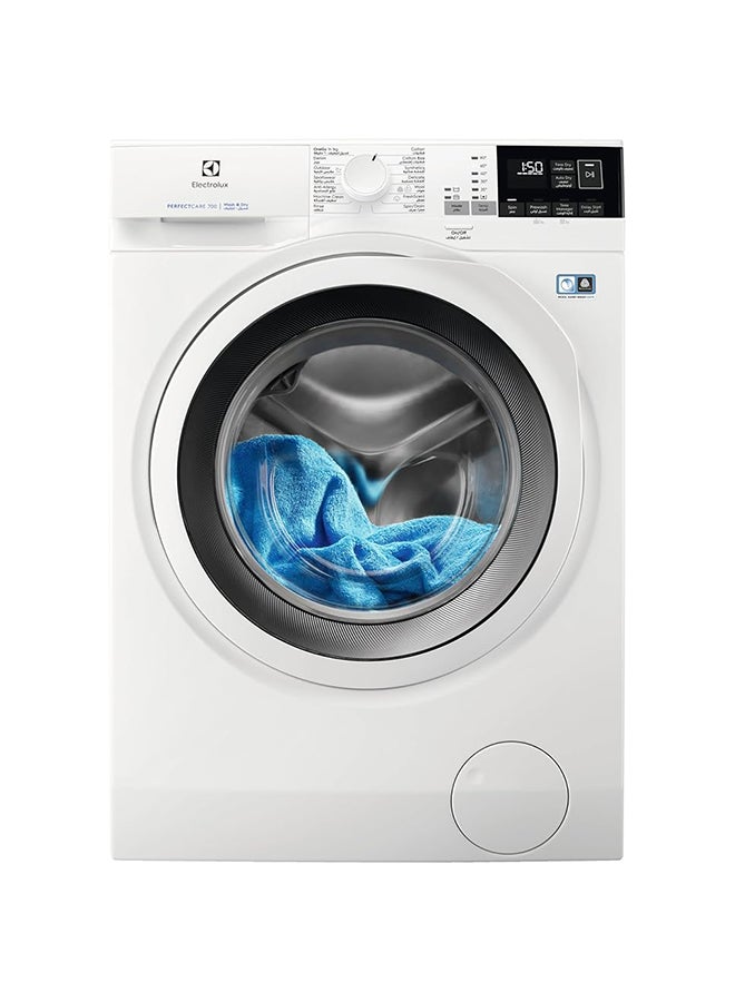 الكترولوكس 7/4 KG Washer Dryer, 1400W Fully Automatic Front Load Washing & Drying Combo Machine with Steam Care, Dual Care & Sensi-Care System, Automatic Drying-Condense Dryer, Child Lock, EW7W4742HB White - Image 2