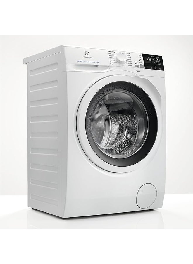الكترولوكس 7/4 KG Washer Dryer, 1400W Fully Automatic Front Load Washing & Drying Combo Machine with Steam Care, Dual Care & Sensi-Care System, Automatic Drying-Condense Dryer, Child Lock, EW7W4742HB White - Image 1