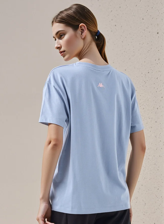 كابا Kappa Graphic Print T-shirt with Crew Neck