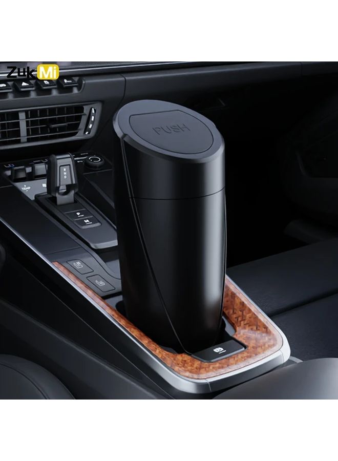 Pink Portable Car Trash Can With Cup Holder Interior Accessory - Image 4