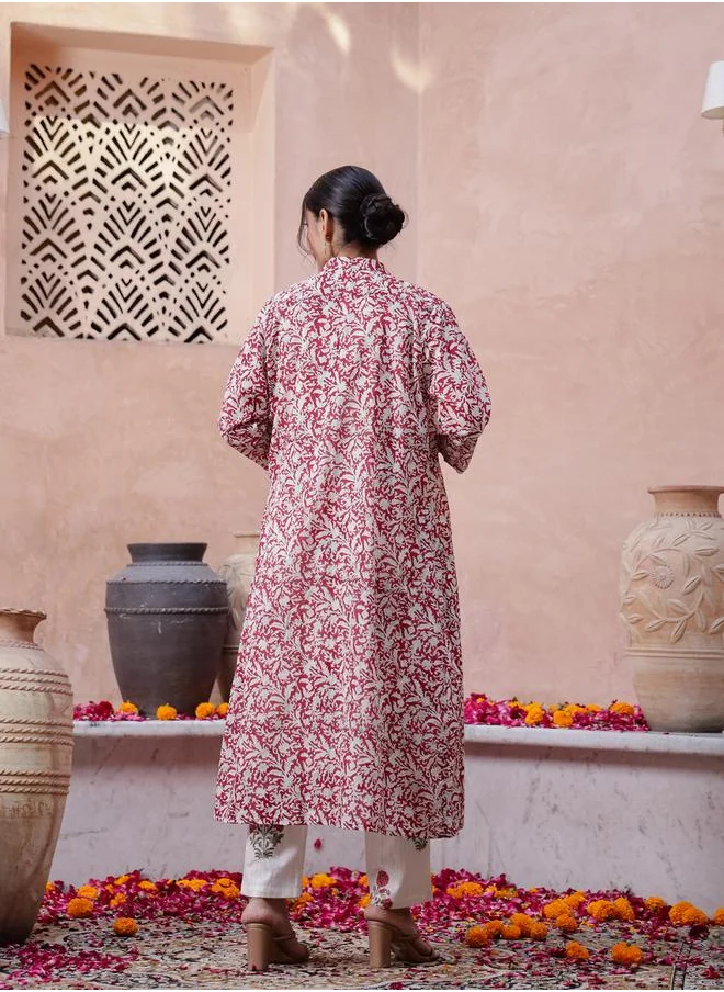 sanskrutihomes Sanskrutihomes Floral Printed Regular Pure Cotton Kurta and Pants Set