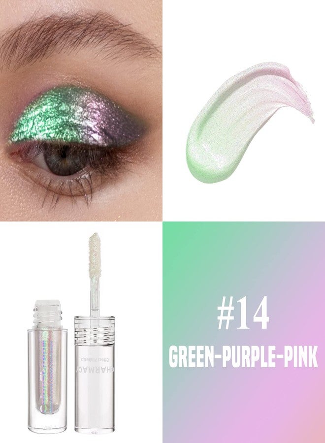 CHARMACY Liquid Duochrome Eyeshadow, Multi-Dimensional Eye Looks, Long Lasting Glitter Eye Shadow Sets Metallic Pigments, Quick Drying, Sparkling Shiny Eye Makeup for Beginners, 1.6g (#14) - Image 2