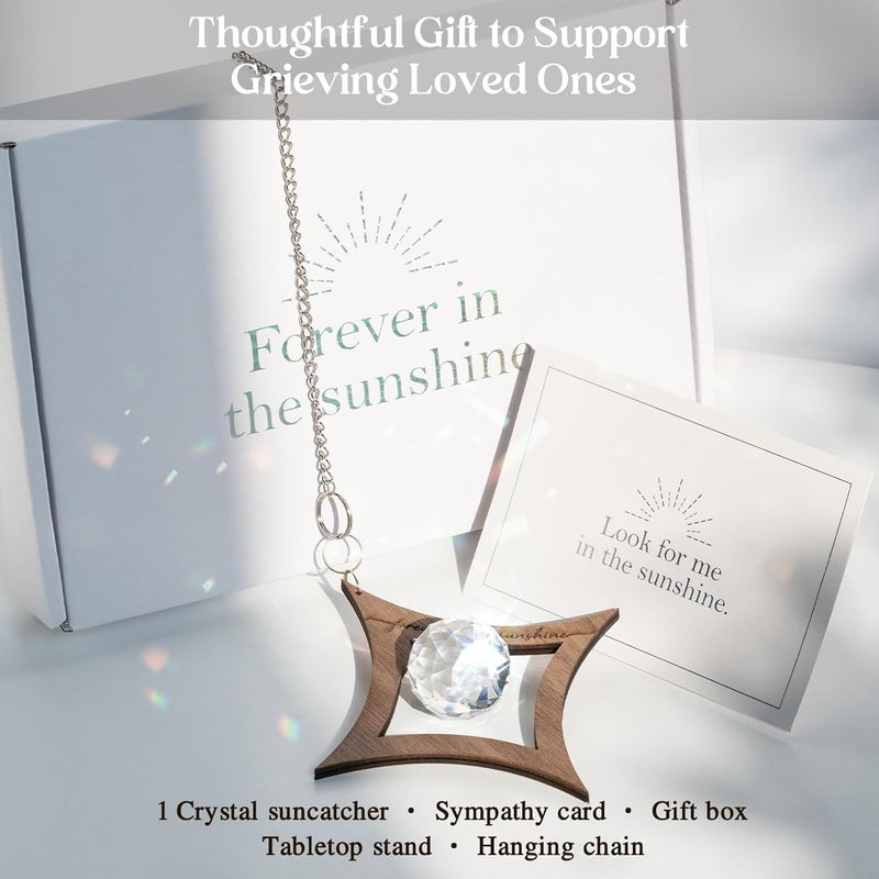 ifeolo Sympathy Gifts for Loss of Loved One, Crystal Rainbow Maker Suncatcher | Memorial, Grief, Remembrance, Bereavement, Condolence Gift for Mom, Dad, Women, Men, Miscarriage, Funeral | Sorry for Your Loss - Image 3