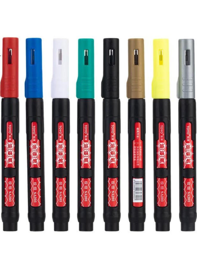 Toyo Sa203 0.7Mm Oil-Based Needle Tip Paint Pen Marker Pen Signing Pen Writing Length 1000M 12Pcs/Box Blue - Image 2