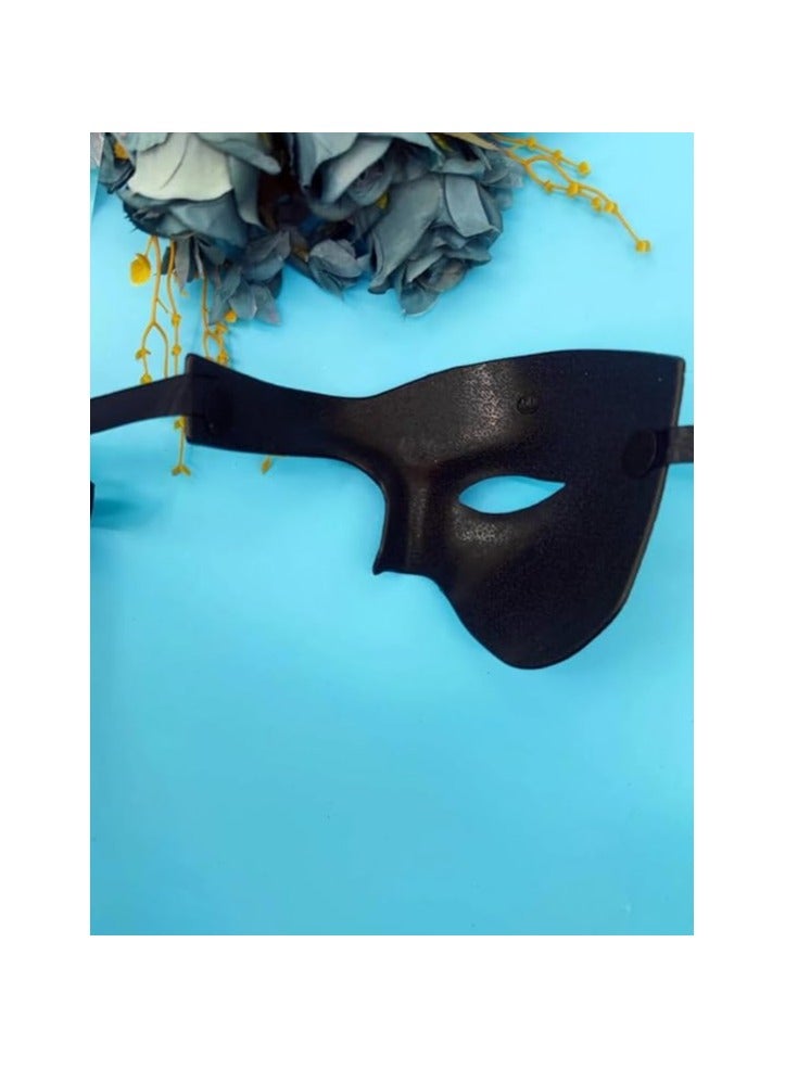 amazing.EGP Black Masquerade Mask, Unisex PVC Party Accessories, Reusable Costume Mask with Elastic Strap - Image 5