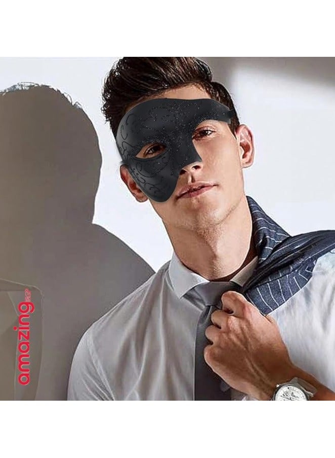 amazing.EGP Black Masquerade Mask, Unisex PVC Party Accessories, Reusable Costume Mask with Elastic Strap - Image 3