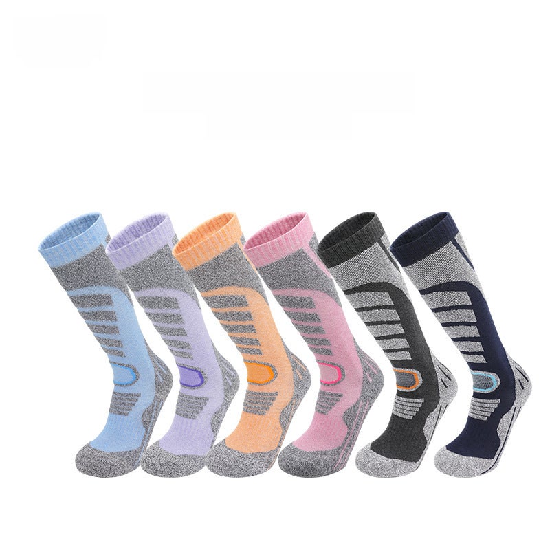 Generic Winter Childrens Professional Ski Socks Men and Women Thickened Warm Snow Socks Sweat Absorbing Breathable Towel Bottom Sports Snow Socks 01 Orange/Black - Image 5