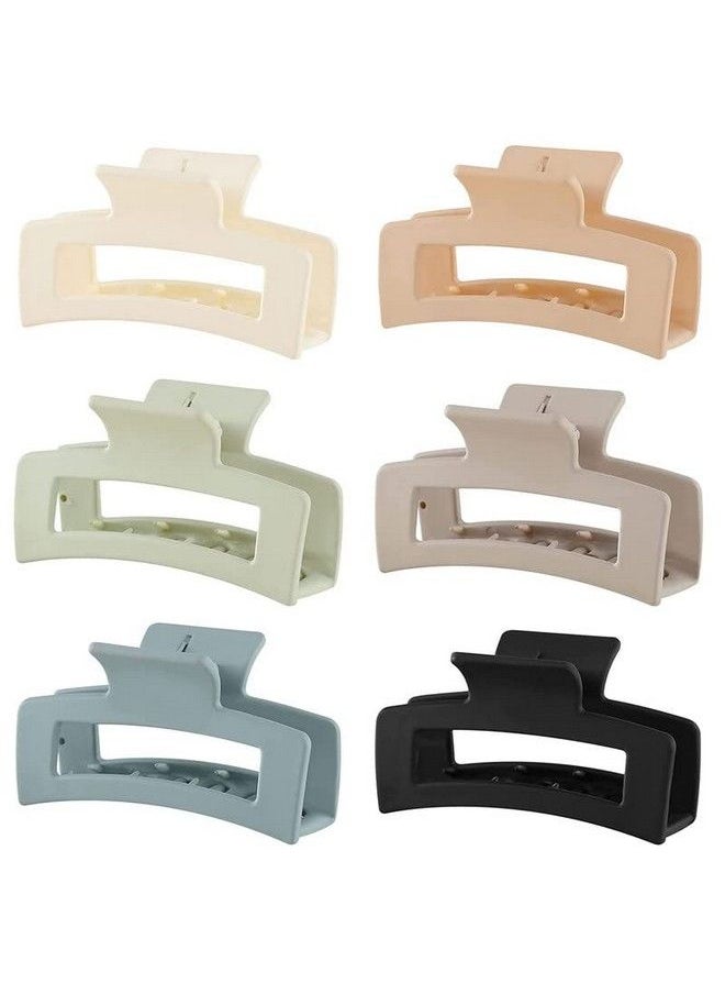 Fameza 6 Pack Square Claw Clips Hair Claw Clips For Women Girls Claw Hair Clips Matte Hair Claws Strong Hair Styling Accessories  - Image 2