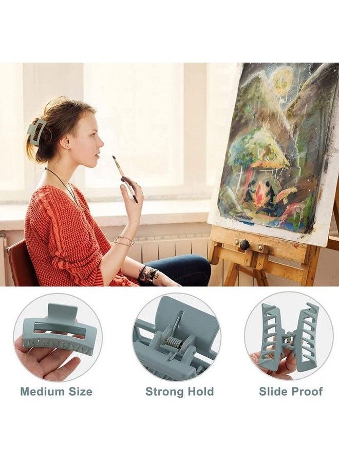 Fameza 6 Pack Square Claw Clips Hair Claw Clips For Women Girls Claw Hair Clips Matte Hair Claws Strong Hair Styling Accessories  - Image 3