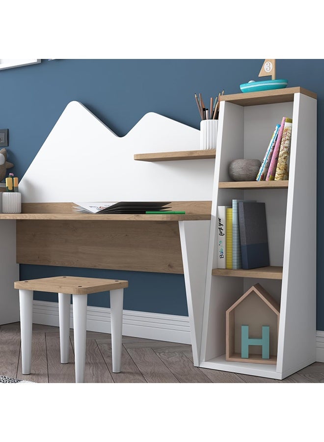 Home Canvas PlayfulTwin Study & Play Desk Set White and Oak - Image 4