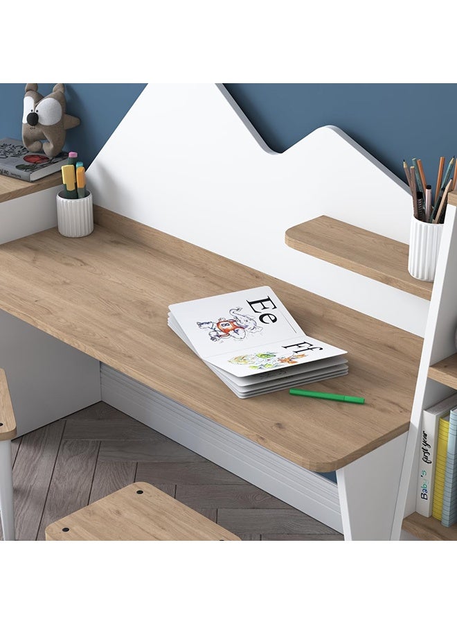 Home Canvas PlayfulTwin Study & Play Desk Set White and Oak - Image 3
