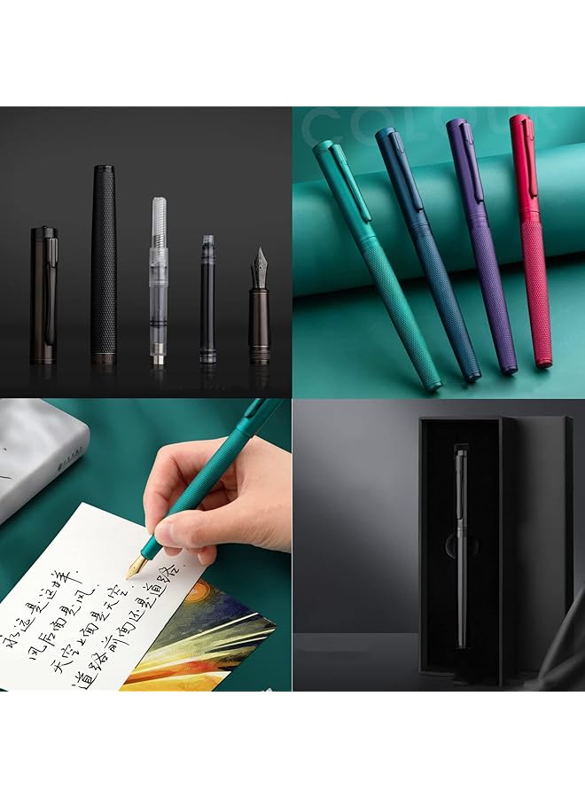 erorex Fountain Pen Black Forest Metal Fountain Pen Beautiful Tree Texture Extra Fine Nib Writing Office Pen Classic Design With Converter And Pen Box Set Pen Gift For Your Family Or Anyone Else - Image 2