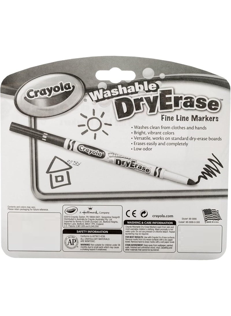 Crayola Washable Dry Erase Fine Line Markers 6 Pcs Pack - Image 4
