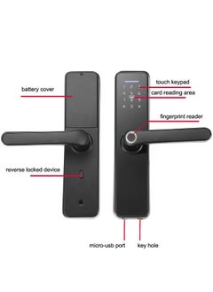 WAFU WAFU Tuya Fingerprint Lock Indoor Electronic Lock Smart Fingerprint Password Card Mechanical Key Touchscreen Keypad Office Door Lock for Home Hotel Office Door  - Image 3