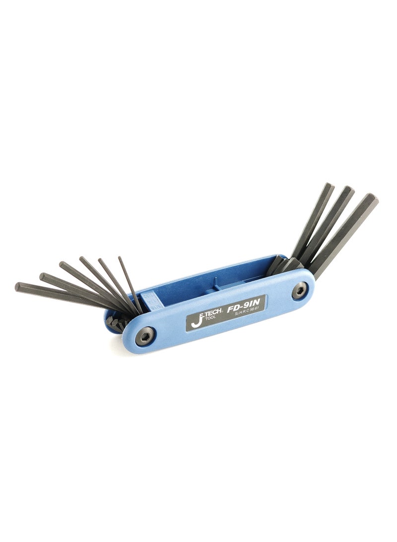 Jetechtool 9-Piece Folding Allen Wrenches Sets Imperial Allen Key Set 5/64 - 1/16, Folding Hex Keys for Home Repair and Bikes (EDC), Gift for Men - FD-9IN - Image 2