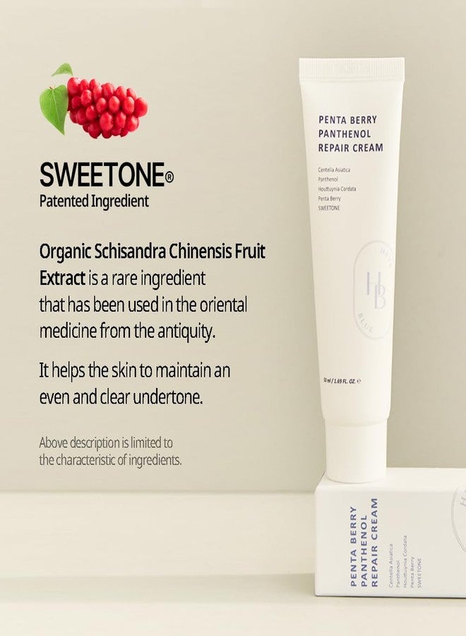 HEVEBLUE Penta Berry Panthenol Repair Cream - Vegan, Centella, Cica Barrier, Restore Moisture Balance, Deep Hydration, Sensitive Skin, Low Irritation, Korean Skincare, K-Beauty, Hypoallergenic - Image 4