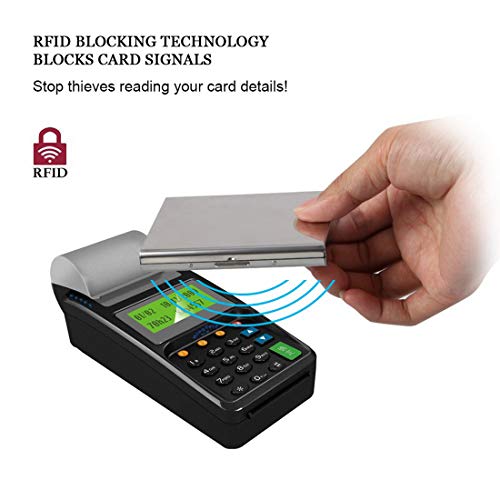Stealodeal Stainless Steel Front Credit/Debit RFID Blocking 6 Card Holder for Men & Women (Silver) - Image 5