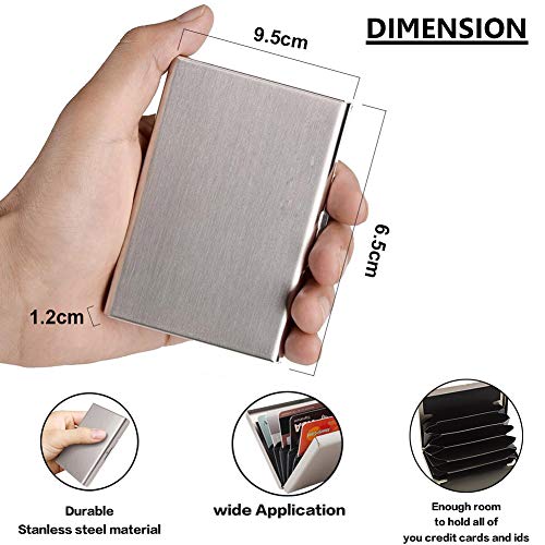 Stealodeal Stainless Steel Front Credit/Debit RFID Blocking 6 Card Holder for Men & Women (Silver) - Image 3