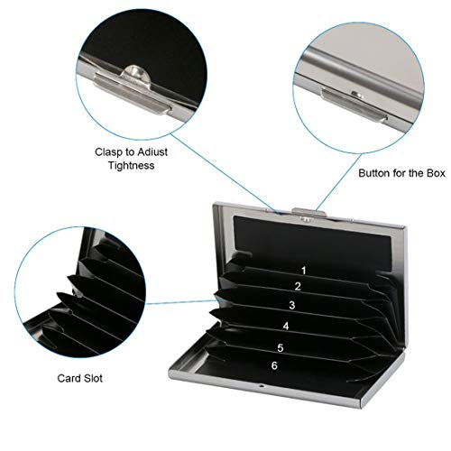 Stealodeal Stainless Steel Front Credit/Debit RFID Blocking 6 Card Holder for Men & Women (Silver) - Image 4