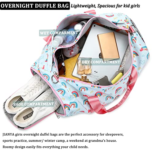 JIANYA Duffle Bag for Girl Athletic Bag for Sport Girls Gym Bag with Shoe Compartment Carry On Travel Bag - Image 3