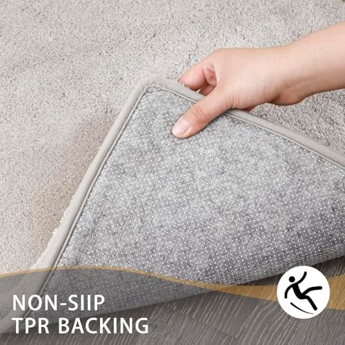 MINIDEAR Bathroom Rugs 24x17 Tan Thick Memory Foam Bath Mat Ultra Soft Plush Fluffy NonSlip Quick Dry Absorbent Washable Floor Microfiber Mat for Tub Home Decor Accessories - Image 3