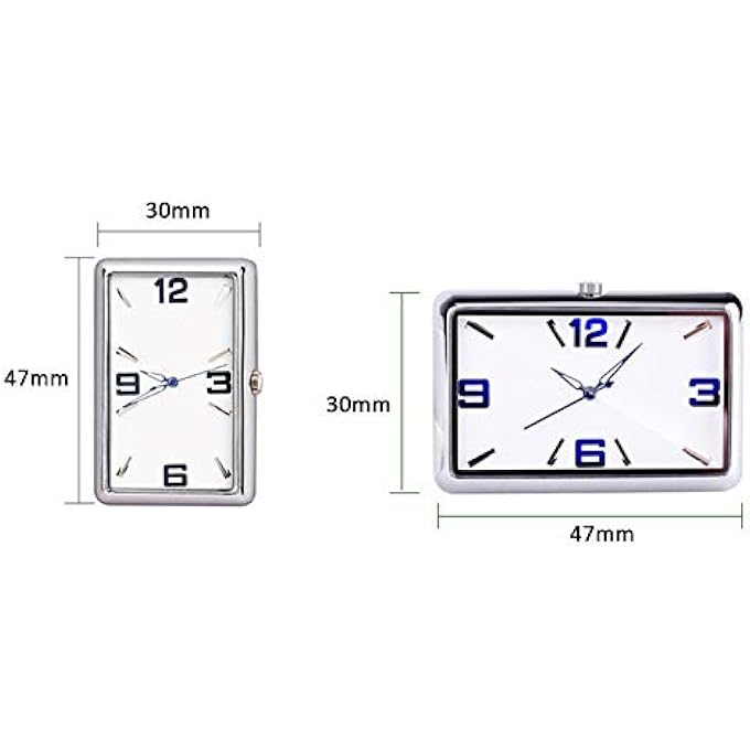 idain ساعة لوحة قيادة السيارة مضيئة بفتحات تهوية السيارة، ساعة كوارتز للسيارات، مناسبة لجميع أنواع السيارات، وسيارات الدفع الرباعي، والسيارات متعددة الأغراض، عمودية - Image 2