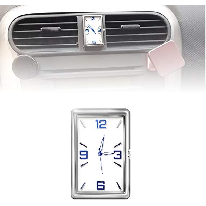 idain ساعة لوحة قيادة السيارة مضيئة بفتحات تهوية السيارة، ساعة كوارتز للسيارات، مناسبة لجميع أنواع السيارات، وسيارات الدفع الرباعي، والسيارات متعددة الأغراض، عمودية - Image 1