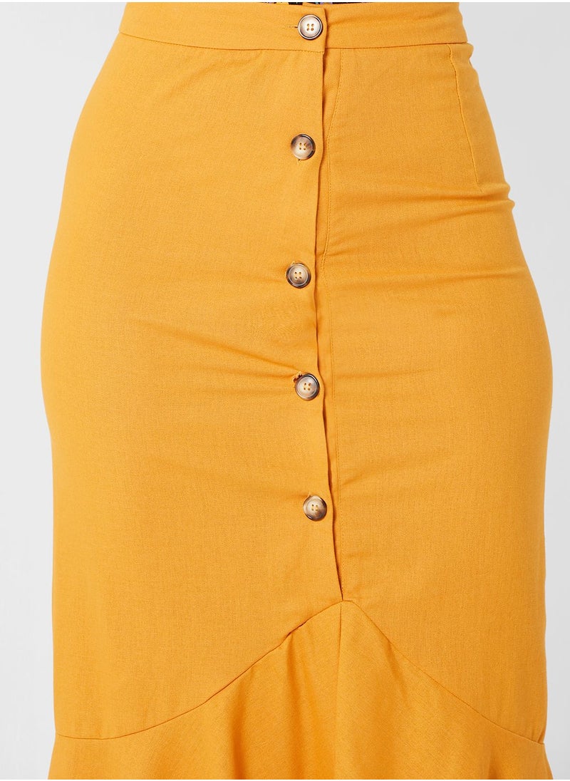 ELLA - Ruffled Ends Solid Skirt - Image 1