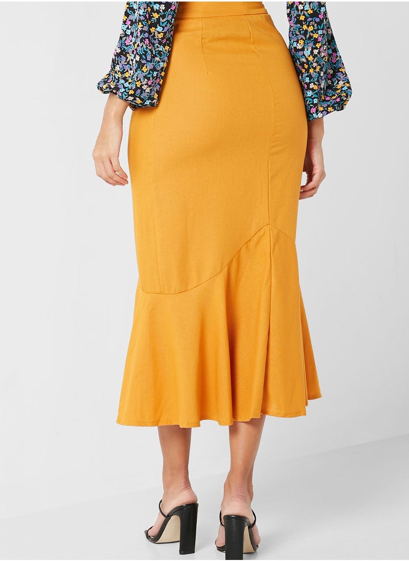ELLA - Ruffled Ends Solid Skirt - Image 1