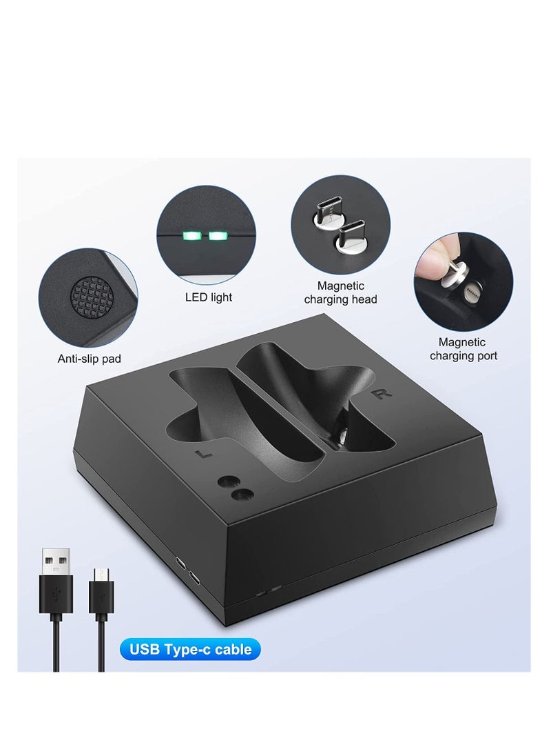 SYOSI VR Charging Stand Compatible with PS VR2 Controller Accessories Fast Type-C Magnetic Wireless Charging Station 2 Charge Heads with LED Indicator  - Image 5