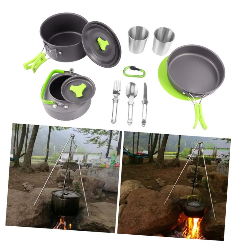 12 Piece Portable Non Stick Camping Cookware Set Lightweight for 1 2 Person Outdoor Picnic - Image 4