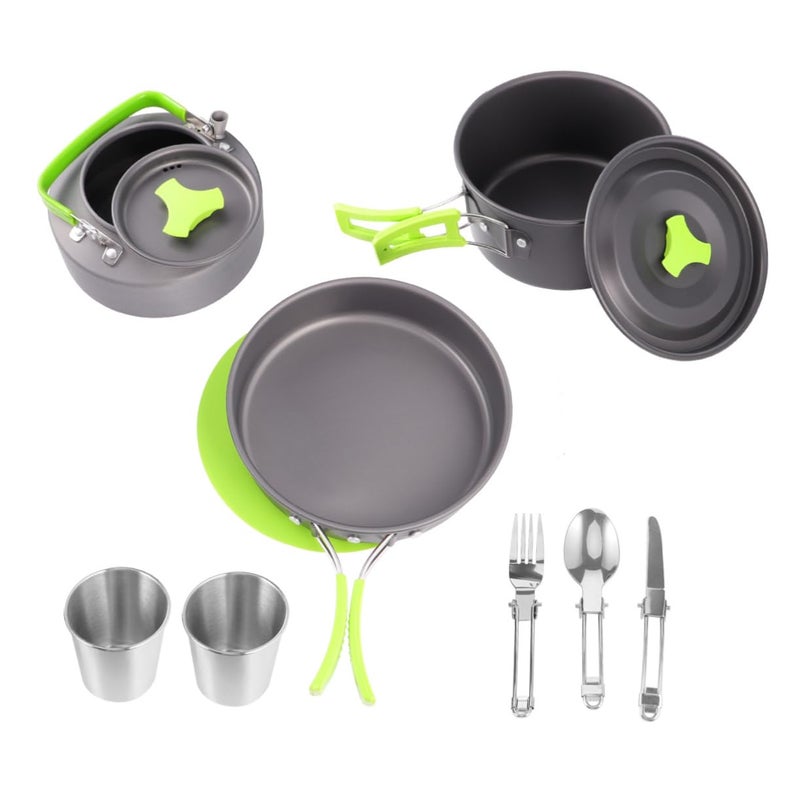 12 Piece Portable Non Stick Camping Cookware Set Lightweight for 1 2 Person Outdoor Picnic - Image 2