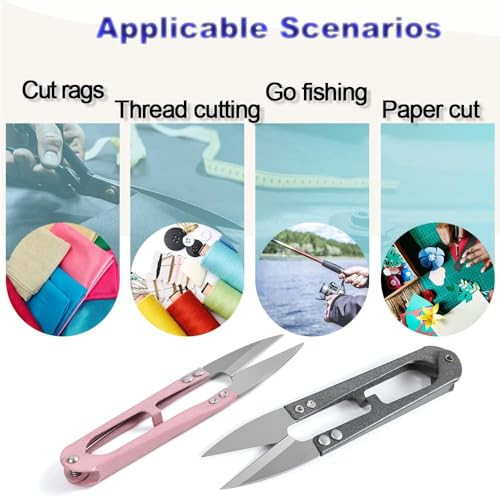 Tusmad 2 Pcs Sewing Scissors Clippers & 2 Pcs 2-in-1 Needle Threader Seam Ripper – Thread Cutters, Pruning Snips & Seam Removal Tools for Sewing, Embroidery, Knitting, Quilting & DIY Crafts - Image 5