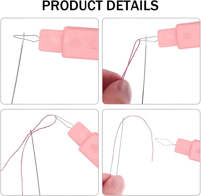 Tusmad 2 Pcs Sewing Scissors Clippers & 2 Pcs 2-in-1 Needle Threader Seam Ripper – Thread Cutters, Pruning Snips & Seam Removal Tools for Sewing, Embroidery, Knitting, Quilting & DIY Crafts - Image 4