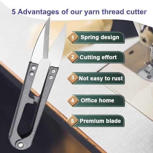 Tusmad 2 Pcs Sewing Scissors Clippers & 2 Pcs 2-in-1 Needle Threader Seam Ripper – Thread Cutters, Pruning Snips & Seam Removal Tools for Sewing, Embroidery, Knitting, Quilting & DIY Crafts - Image 3