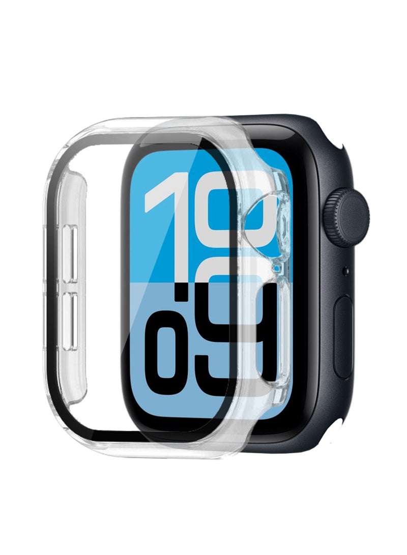 Youque Case for Apple Watch SE 3 44 mm Screen Protector, Hard PC Case with Tempered Glass Screen Protector Bubble-Free Cover Slim HD Ultra - Image 1