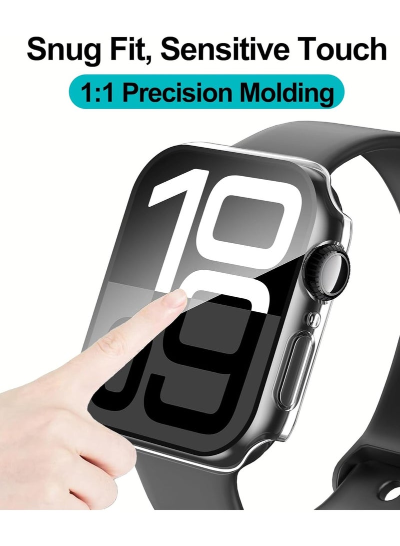 Youque Case for Apple Watch SE 3 44 mm Screen Protector, Hard PC Case with Tempered Glass Screen Protector Bubble-Free Cover Slim HD Ultra - Image 4