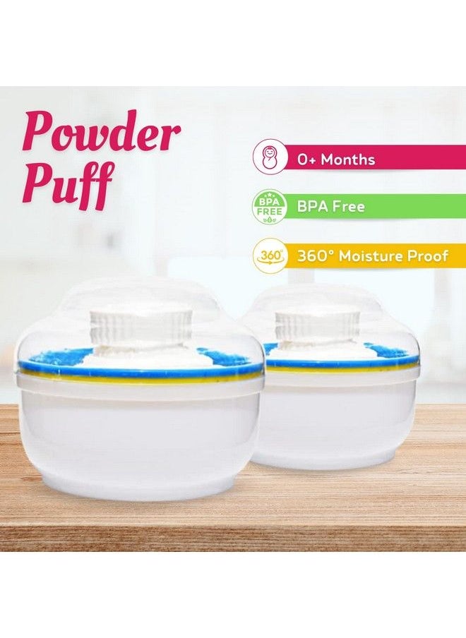 The Little Lookers - Portable Baby Skin Care Baby Powder Puff With Box Holder Container For New Born And Kids For Baby Face And Body (White) - Image 1