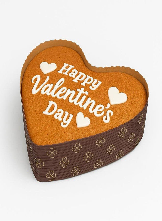 Esslly Heart Paper Cake Mould 500g - Brown Floret Design, Free-Standing, Oven & Microwave Safe, Recyclable - Pack of 20 for Baking, Gifting & Storage - Image 3