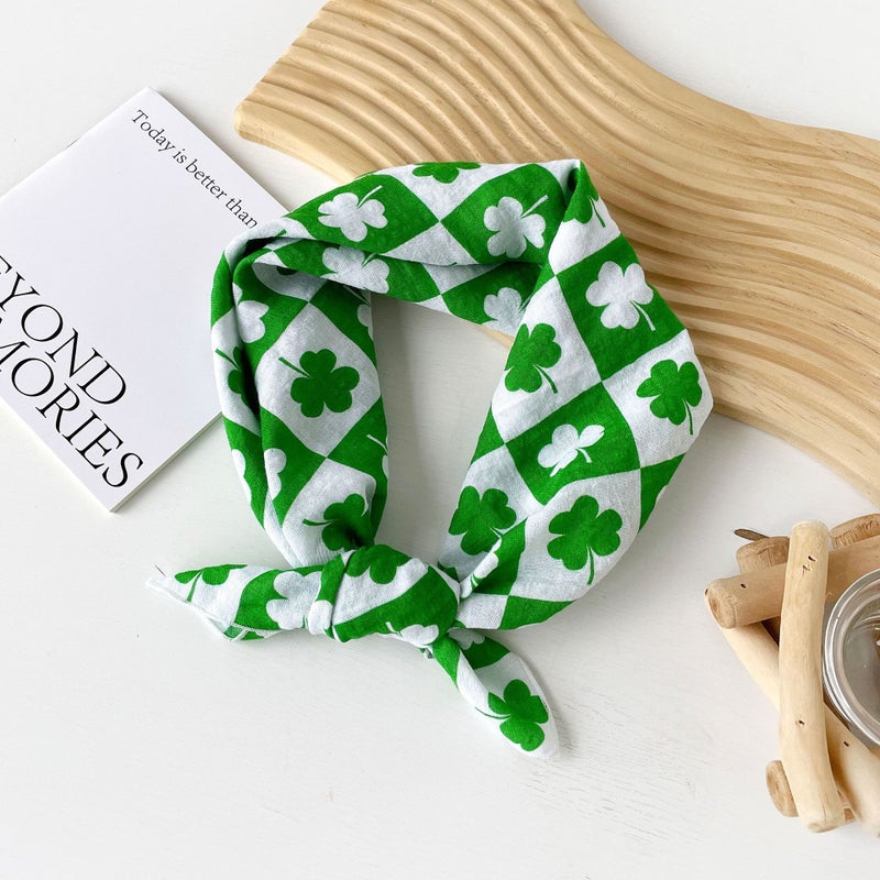 Ladies Spring Cotton Scarf Cashew Print QM5808-Clover Green
