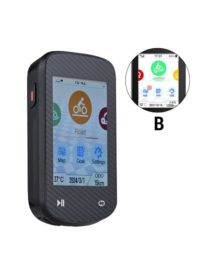 GPS Bike Computer Wireless Waterproof GLONASS ANT+ Sensor and BT Compatible Offline Maps Gyroscope 24-Hour Battery Life 2.4-inch APP Touchscreen Bicycle Computer